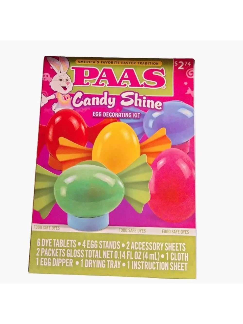 Easter Egg Decorating Kit Aprons Paas Candy Shine Dye Stickers Stand Dipper Tray